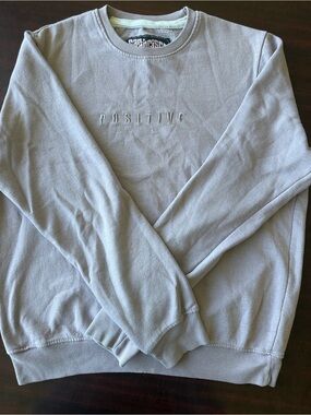 Positive Embroidered Crewneck Sweatshirt - Light Lavender